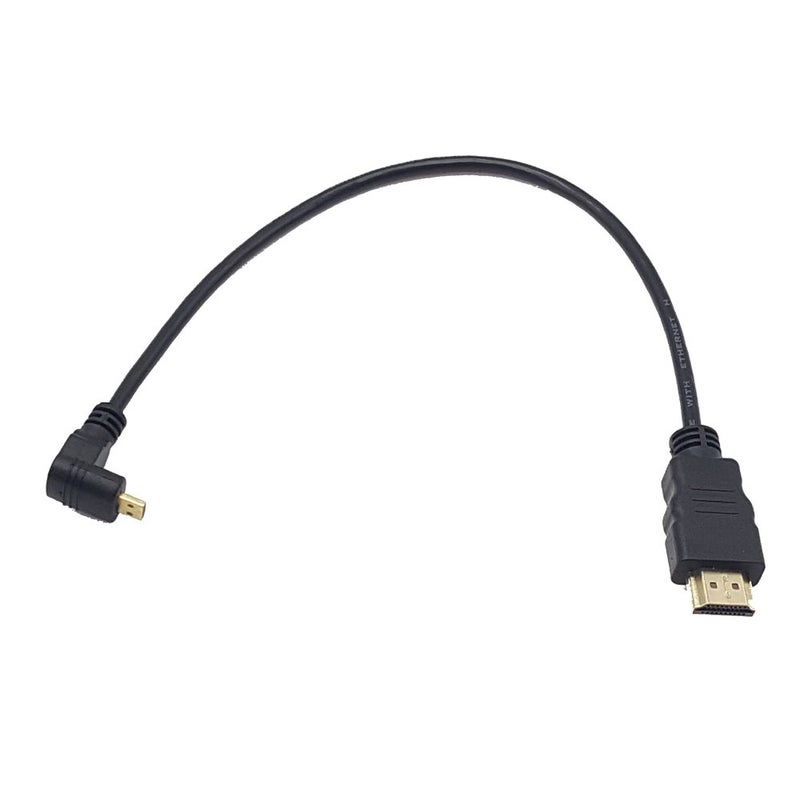 Seadream Angled Micro HDMI to Standard HDMI Cable 2Pack 1Foot 90 Degree Up Angle Micro HDMI Male to HDMI Male Cable Connector (2Pack Up Angled) - Image 2
